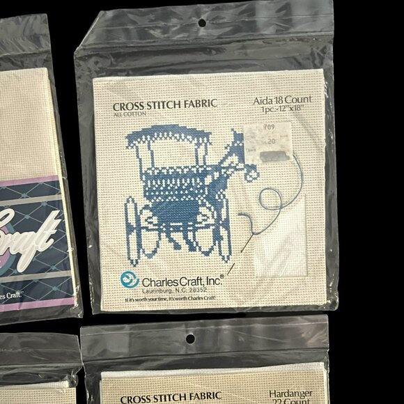 Charles Craft Cross Stitch Fabric Lot NEW 18 count 22 count White Antique‎ 12x18 - Picture 5 of 6